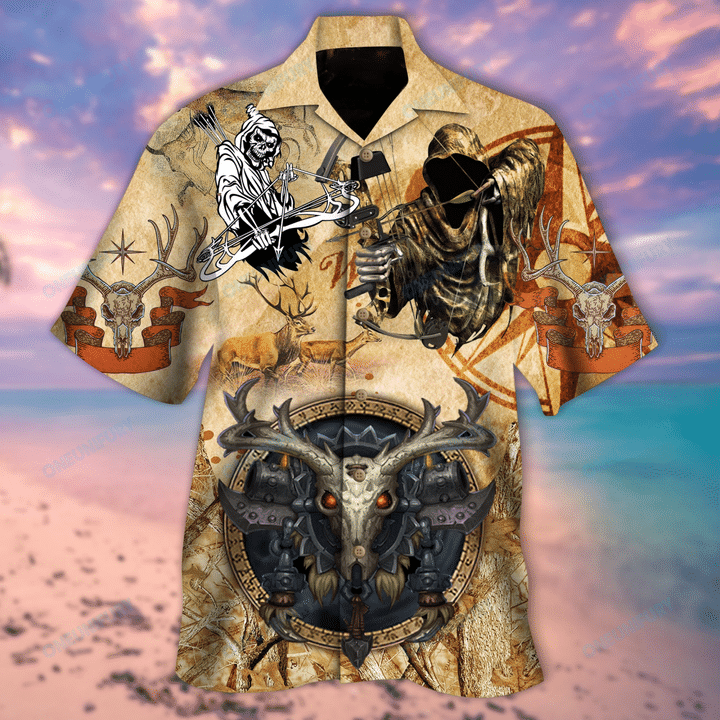 Deer Hunting Skull Hawaiian Shirt For Men Women Adult Hw6186-1