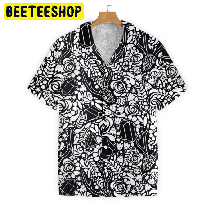 Deer Skull Crystal Seamless Pattern Trending Hawaiian Shirt-1