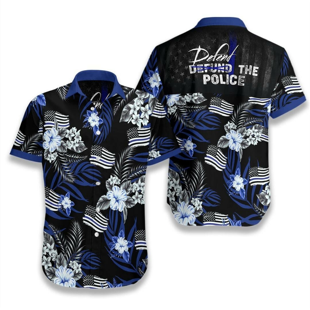 Defend The Police 3d All Over Printed Hawaiian Shirt