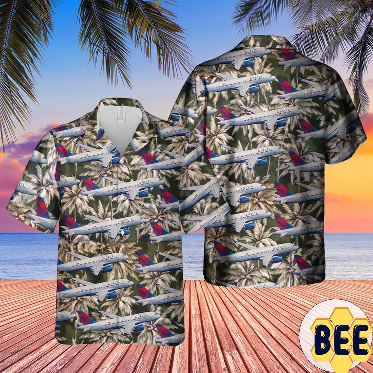 Delta Air Lines Airbus A220-300 Trending Hawaiian Shirt-1