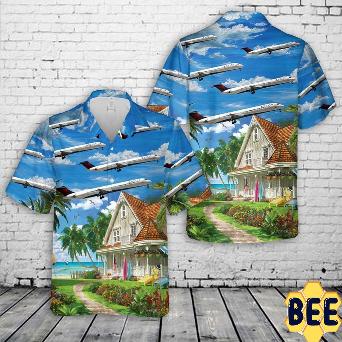 Delta Air Lines Mcdonnell Douglas Md-88 Trending Hawaiian Shirt-1