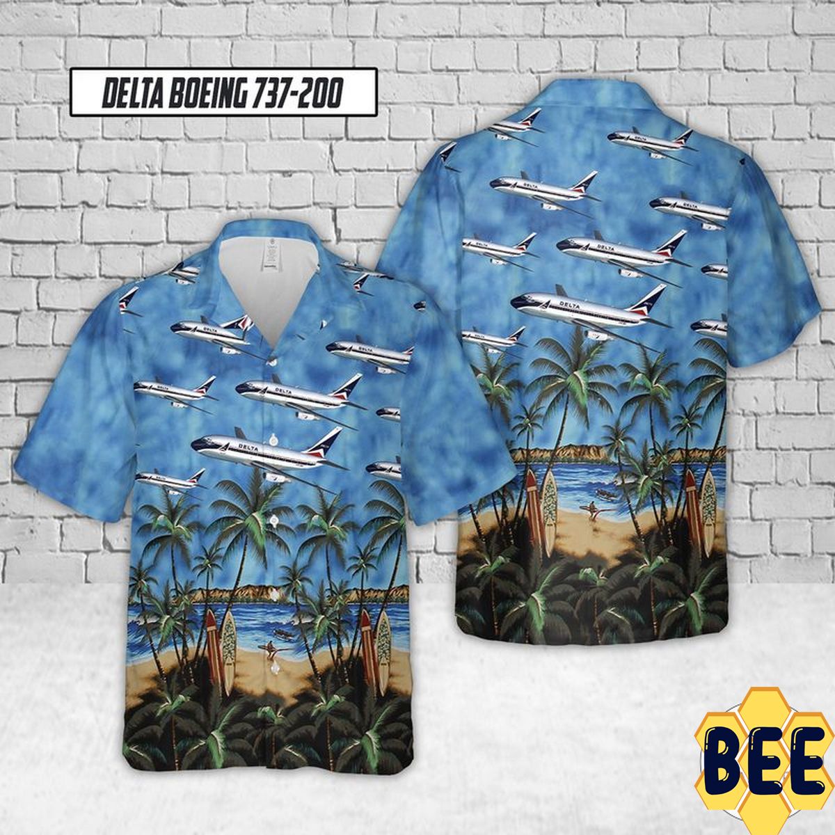 Delta Boeing 737-200 Trending Hawaiian Shirt-1