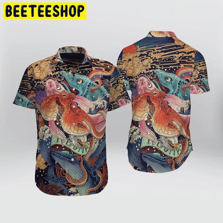 Design Japanese Aesthetic Ukiyoe Trending Hawaiian Shirt-1