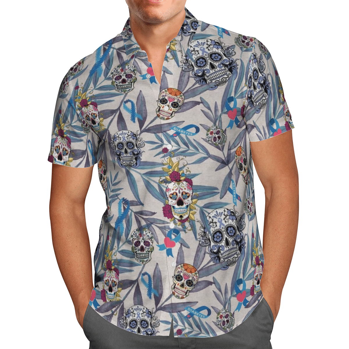 Diabetes Skull Hawaiian Shirt