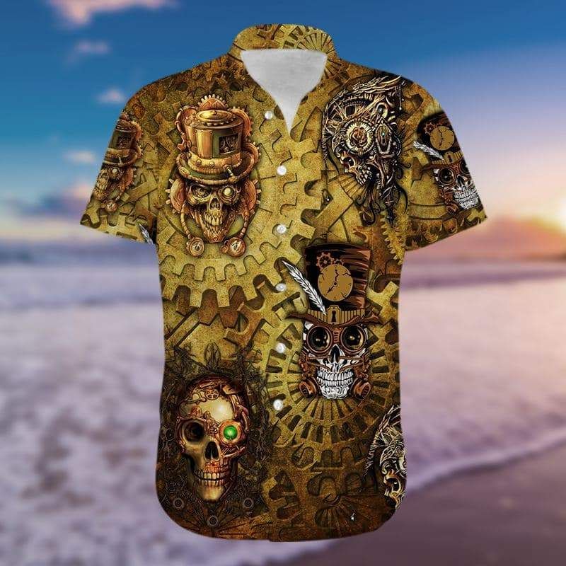 Discover Cool Amazing Vintage Skull Steampunk Hawaiian Shirts