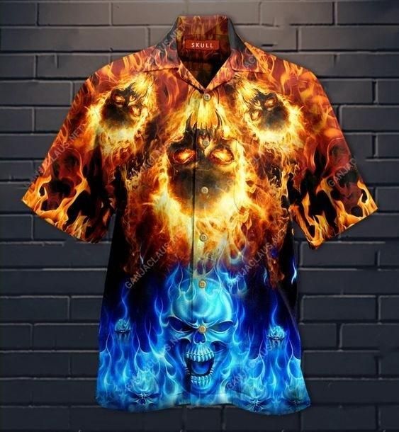 Discover Cool Hawaiian Aloha Shirts Ice And Fire Skull