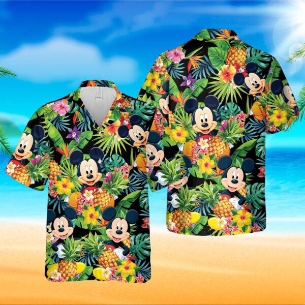 Disney Hawaiian Summer Beach Trip Family Womens Mickey Mouse Shirt