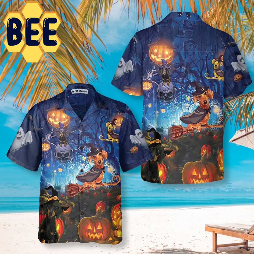 Dog The Witch For Halloween Hawaiian Shirt-1