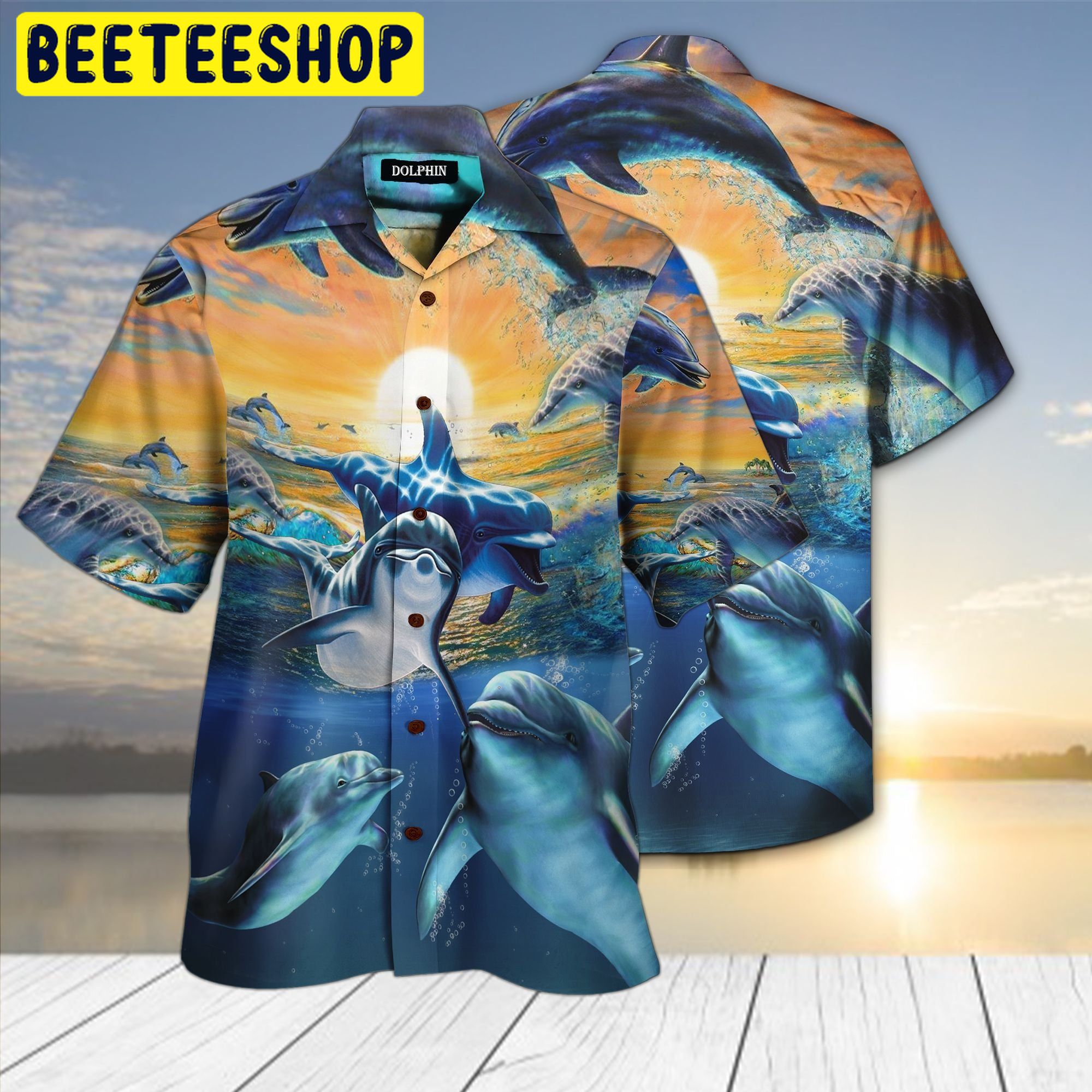 Dolphin Deep Sea 3d All Over Printed Trending Hawaiian Shirt-1