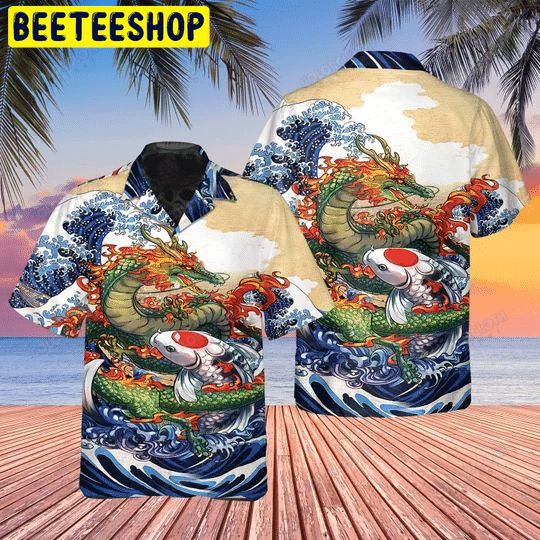 Dragon And Koi Fish Trending Hawaiian Shirt-1