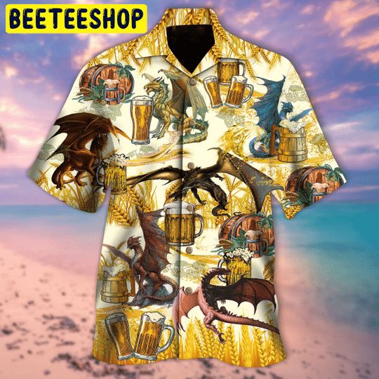 Dragon Drinking Beer Trending Hawaiian Shirt-1