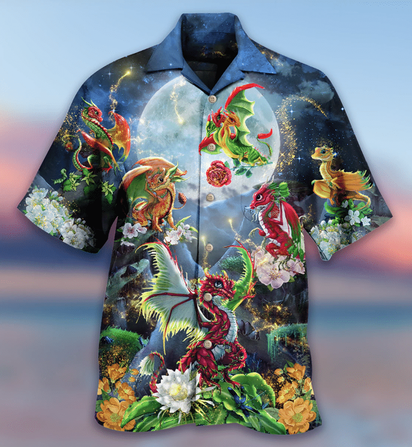 Dragon Flowers 3d All Over Printed Hawaiian Shirt