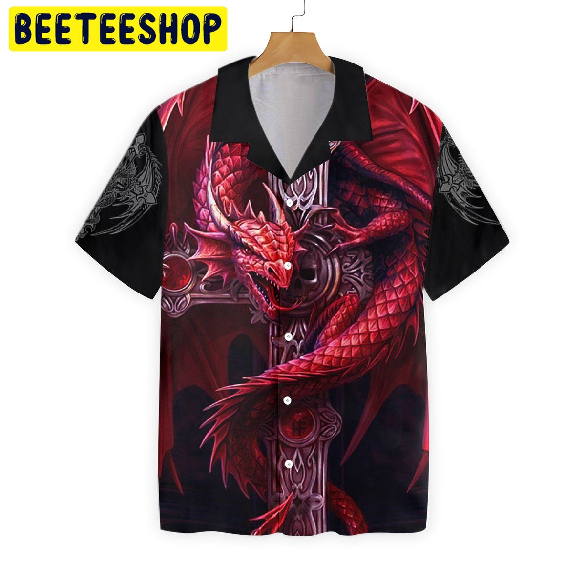 Dragon Tattoos Magenta Trending Hawaiian Shirt-1