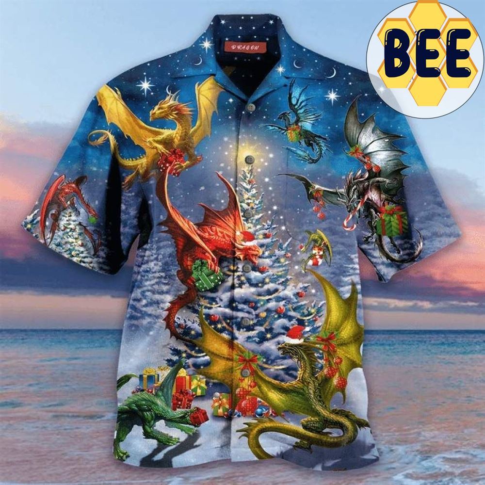 Dragons Merry Christmas Hawaiian Shirt-1