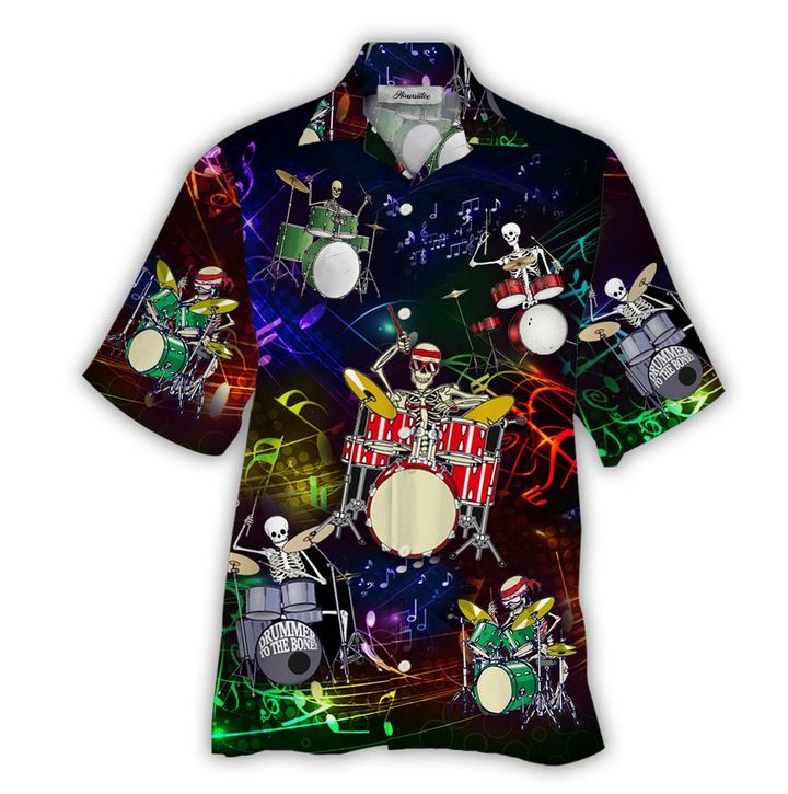 Drum Skull Hawaiian Shirt