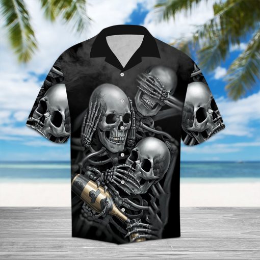 Drunk Skulls Hawaiian Shirt – Gift For Skull Lover-1