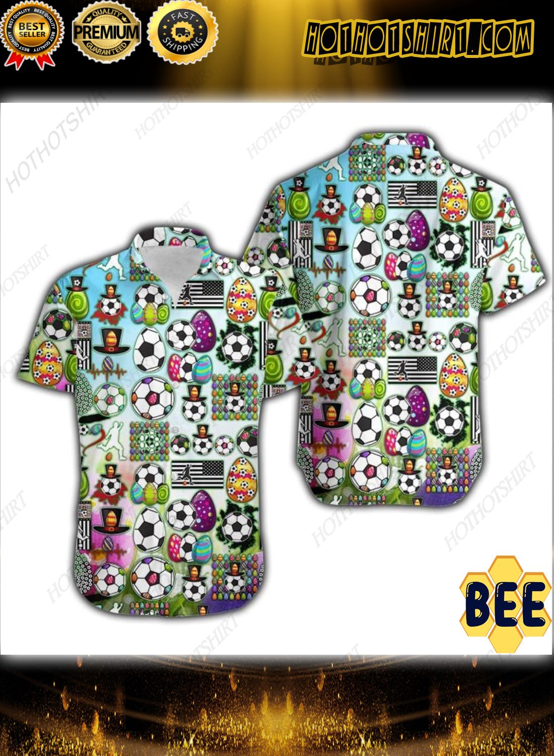 Easter Day Soccer Bunny Eggs Trending Hawaiian Shirt-1