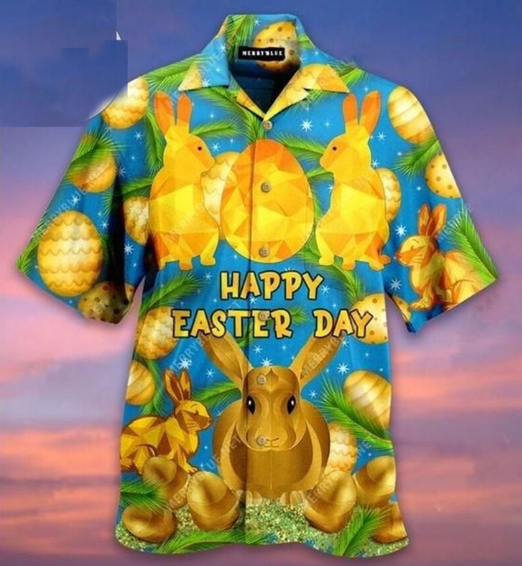 Easter Golden Bunny Rabbit Hawaiian Shirt