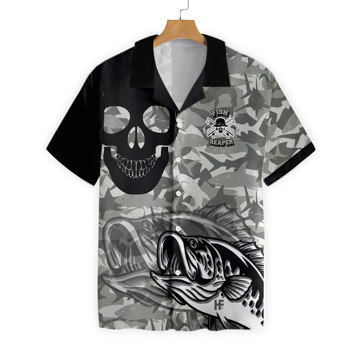 Eat Sleep Fishing Repeat Skull Hawaiian Shirt-1