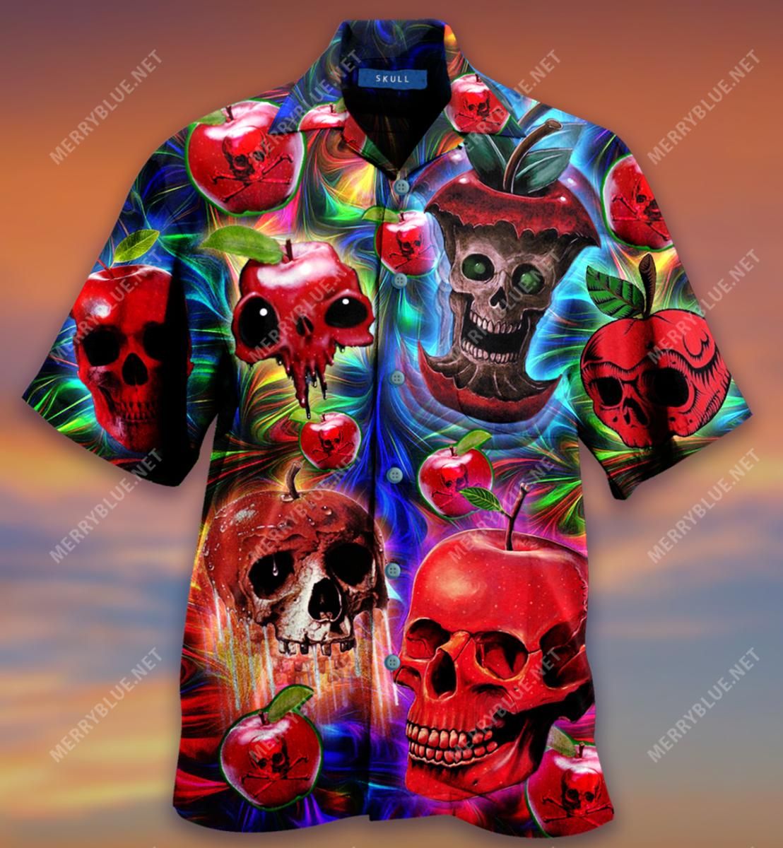 Eat You Up Apple Skull Aloha Hawaiian Shirt