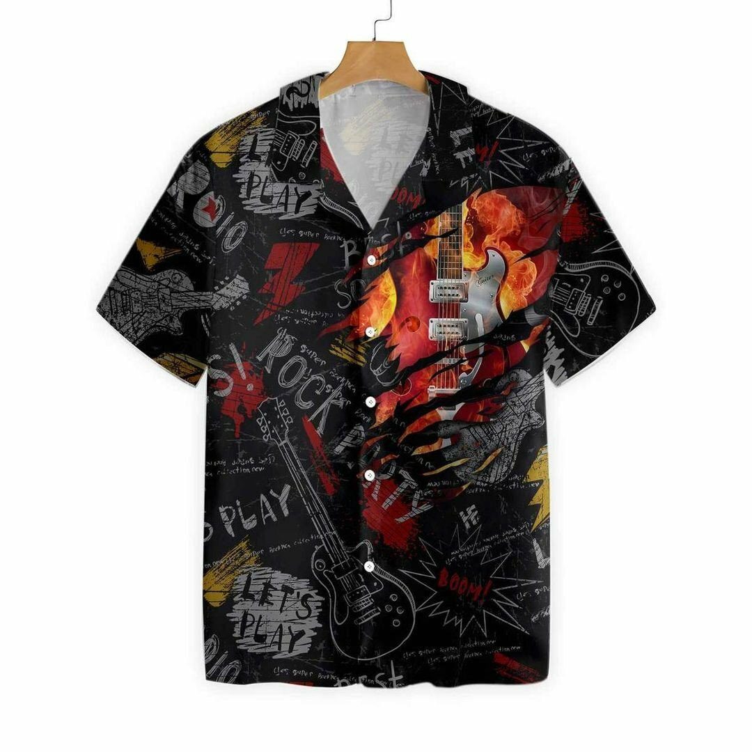 Electric Guitar 3d All Over Printed Hawaiian Shirt