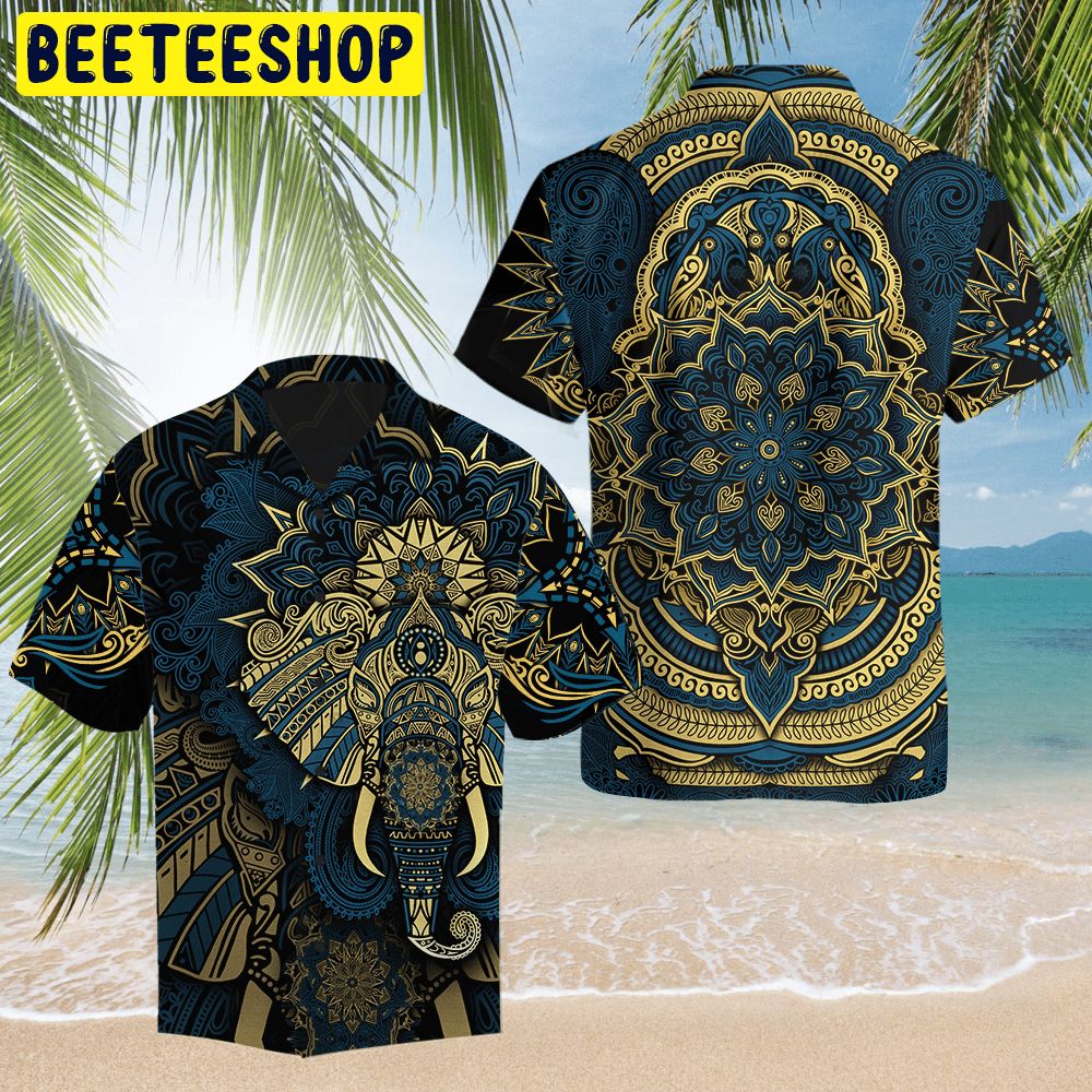 Elephant Royal Mandala Trending Hawaiian Shirt And Short-1