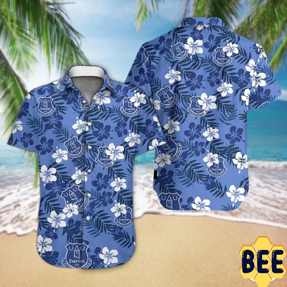 Everton Fc Tropical Flower Trending Hawaiian Shirt-1