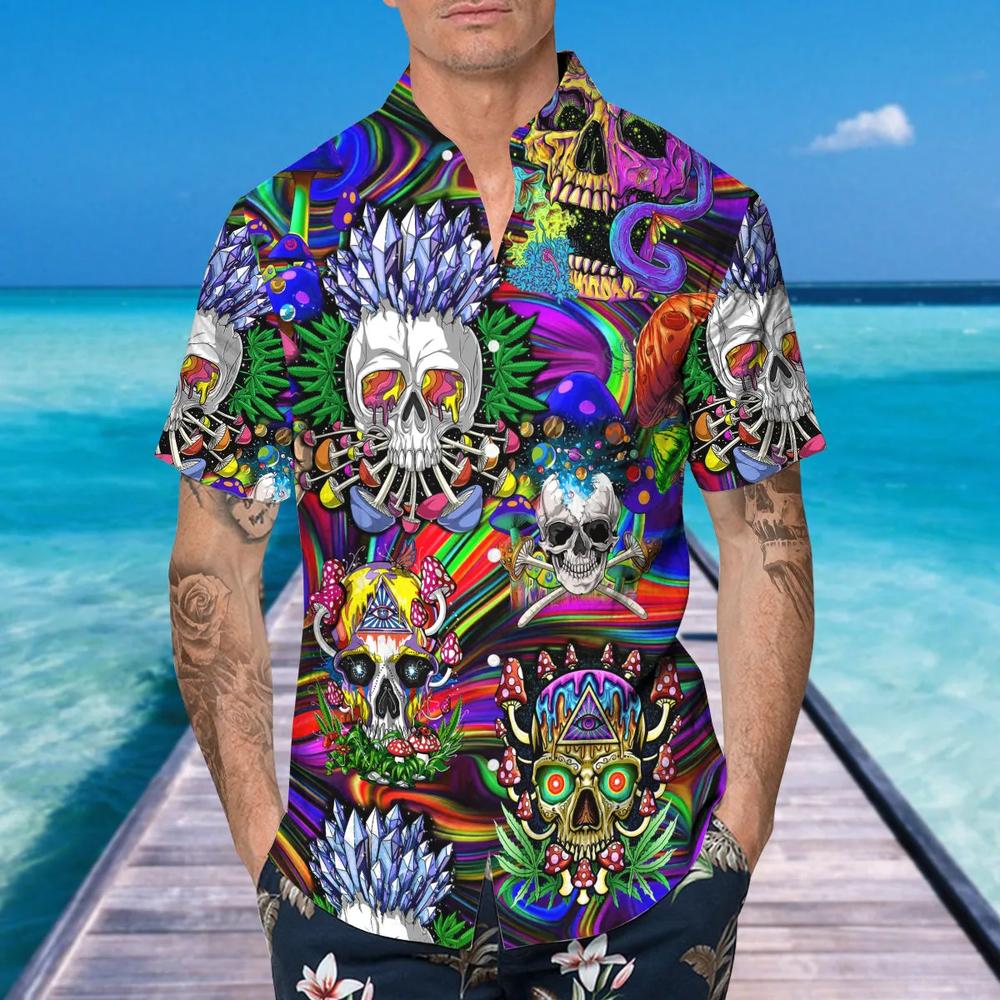 Fancy Rock Skull Hawaiian Shirt