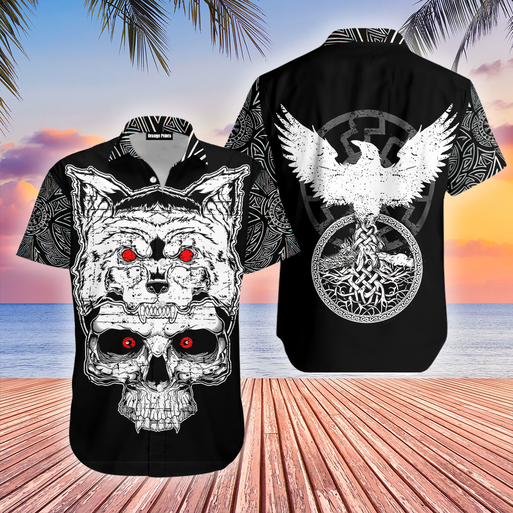 Fenrir Viking Skull Hawaiian Shirt For Men Women Adult