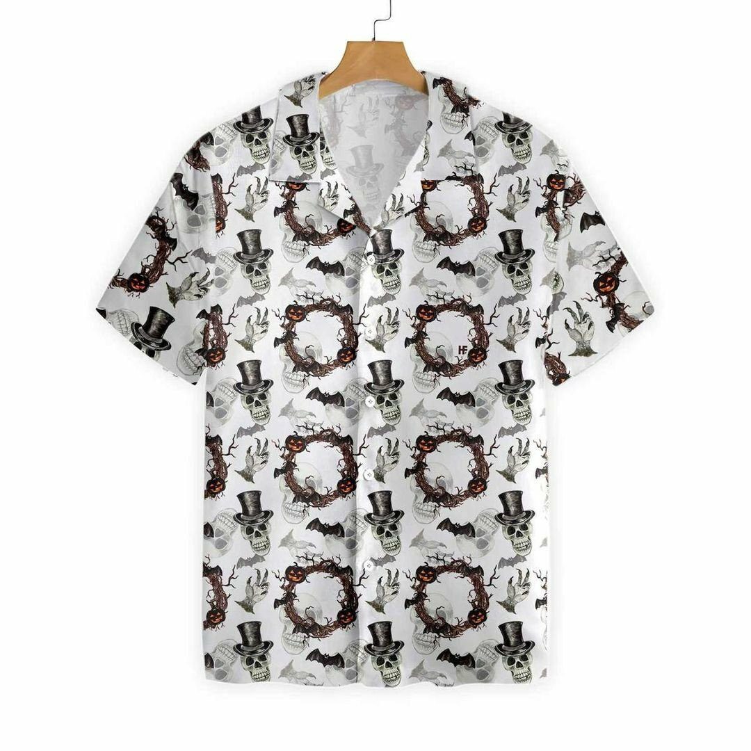 Festive Halloween Gentleman Skull Hawaiian Shirt