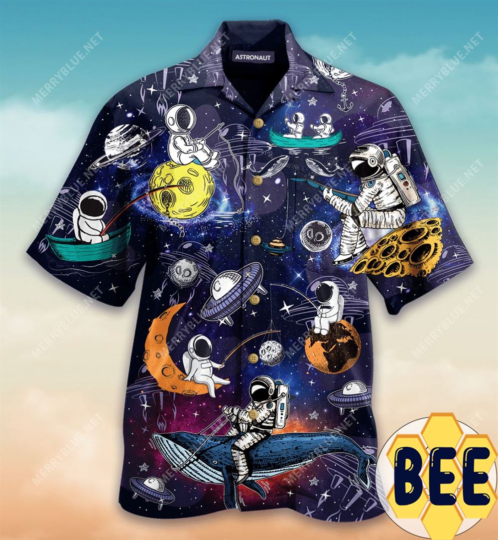 Find Astronaut Loves Fishing Authentic Hawaiian Shirt-1