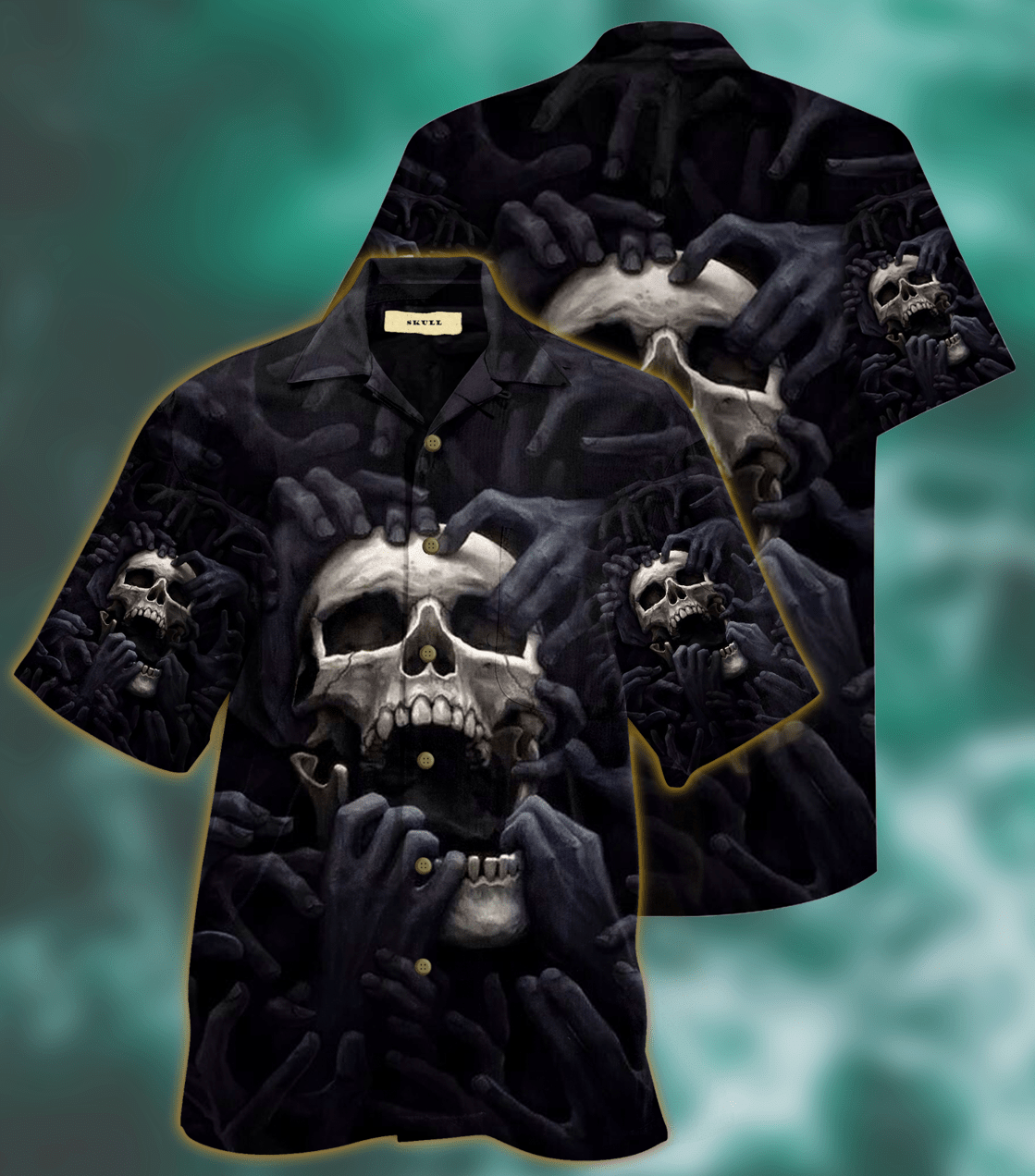 Find Hawaiian Aloha Shirts Dark Skull