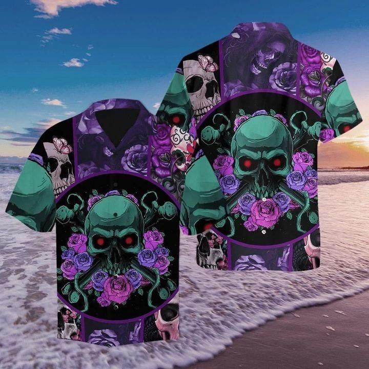 Find Skull Rose Hawaiian Shirt-1