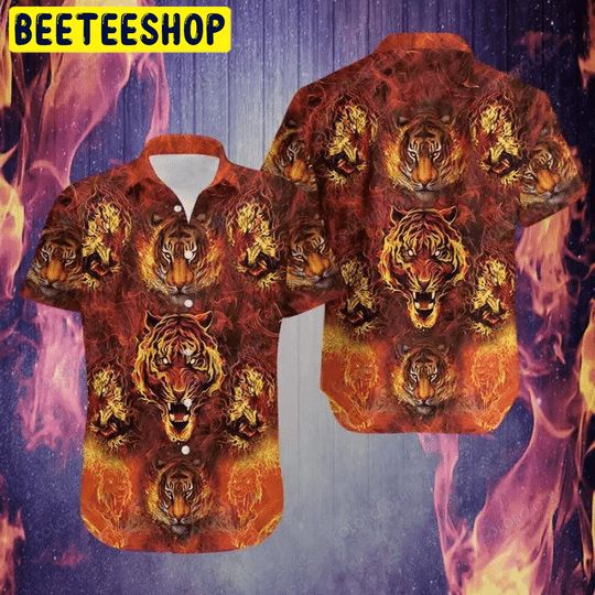 Fire Tiger Trending Hawaiian Shirt-1