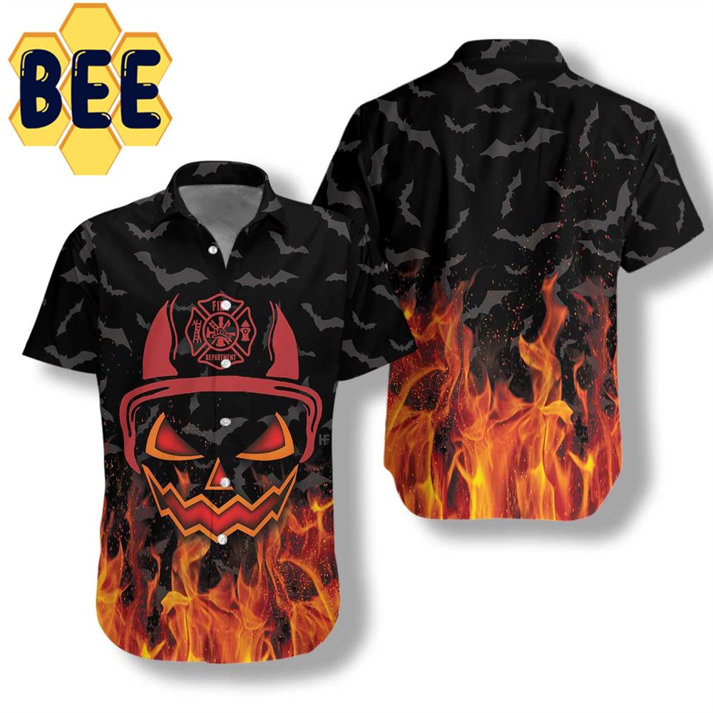 Firefighter Halloween Hawaiian Shirt-1