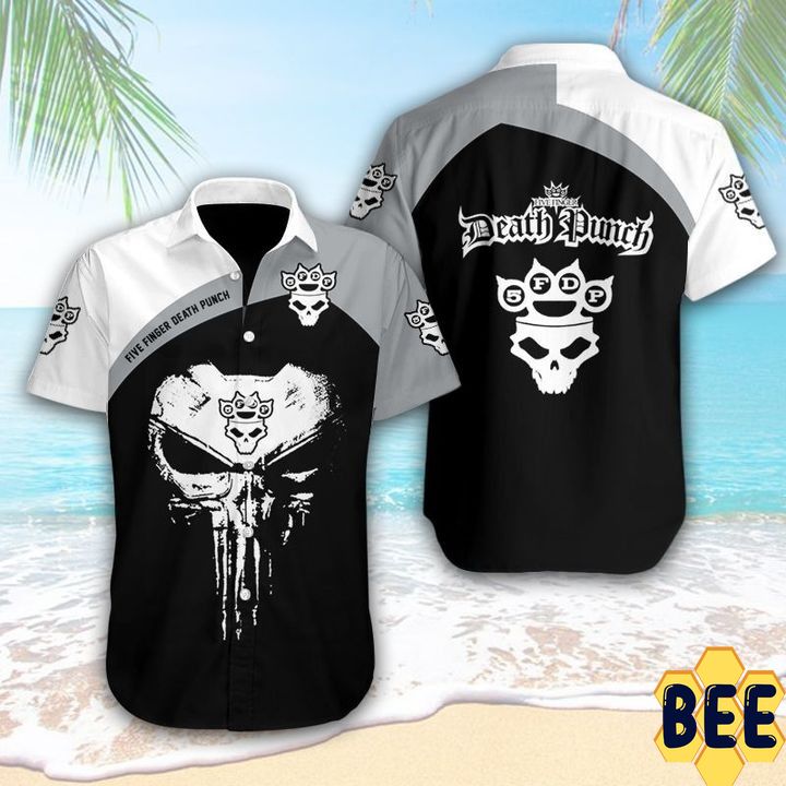 Five Finger Death Punch Punisher Skull Trending Hawaiian Shirt-1