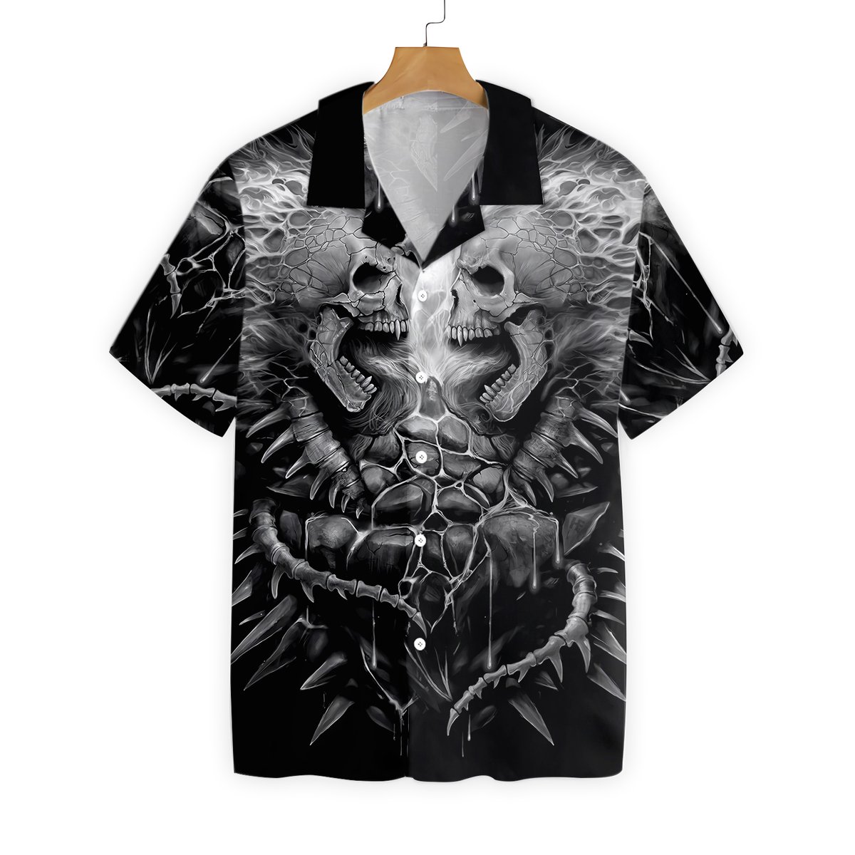 Flaming Skull Lava Hawaiian Shirt-1