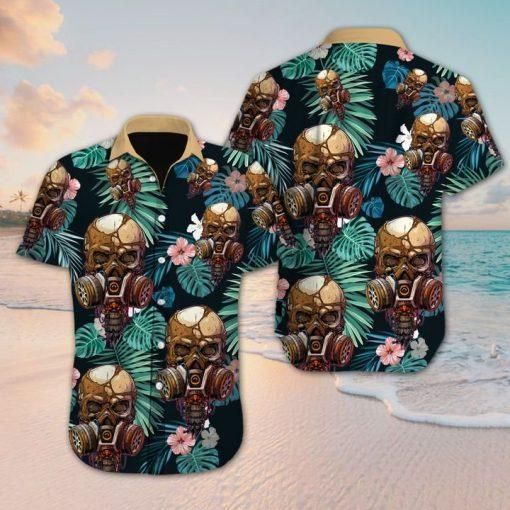 Floral Skull Tropical Hawaiian Shirt