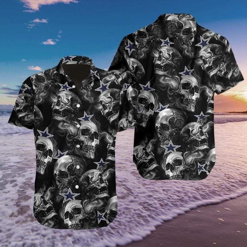 Football Skull Aloha Hawaiian Shirt Colorful Short Sleeve Summer Beach