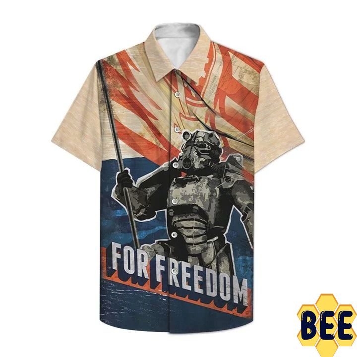 For Freedom Brotherhood Of Steel Trending Hawaiian Shirt-1