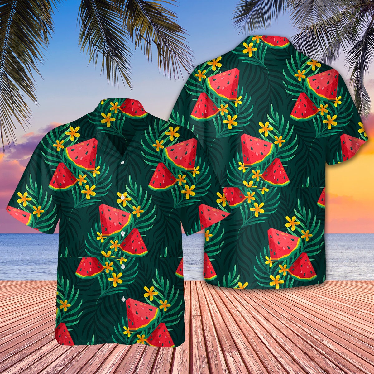 Fruit Summer Time For Watermelon Hawaiian Tropical Shirt