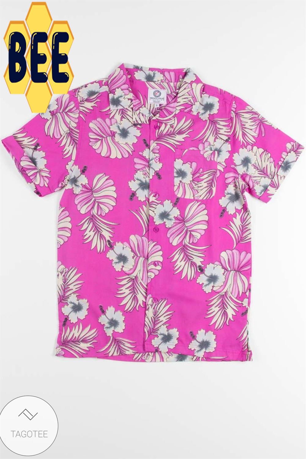 Fuchsia Hibiscus Hawaiian Shirt-1