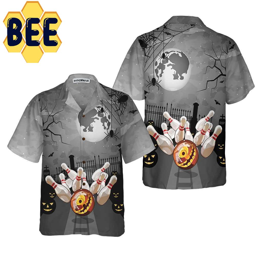 Funny Bowling Halloween Hawaiian Shirt-1