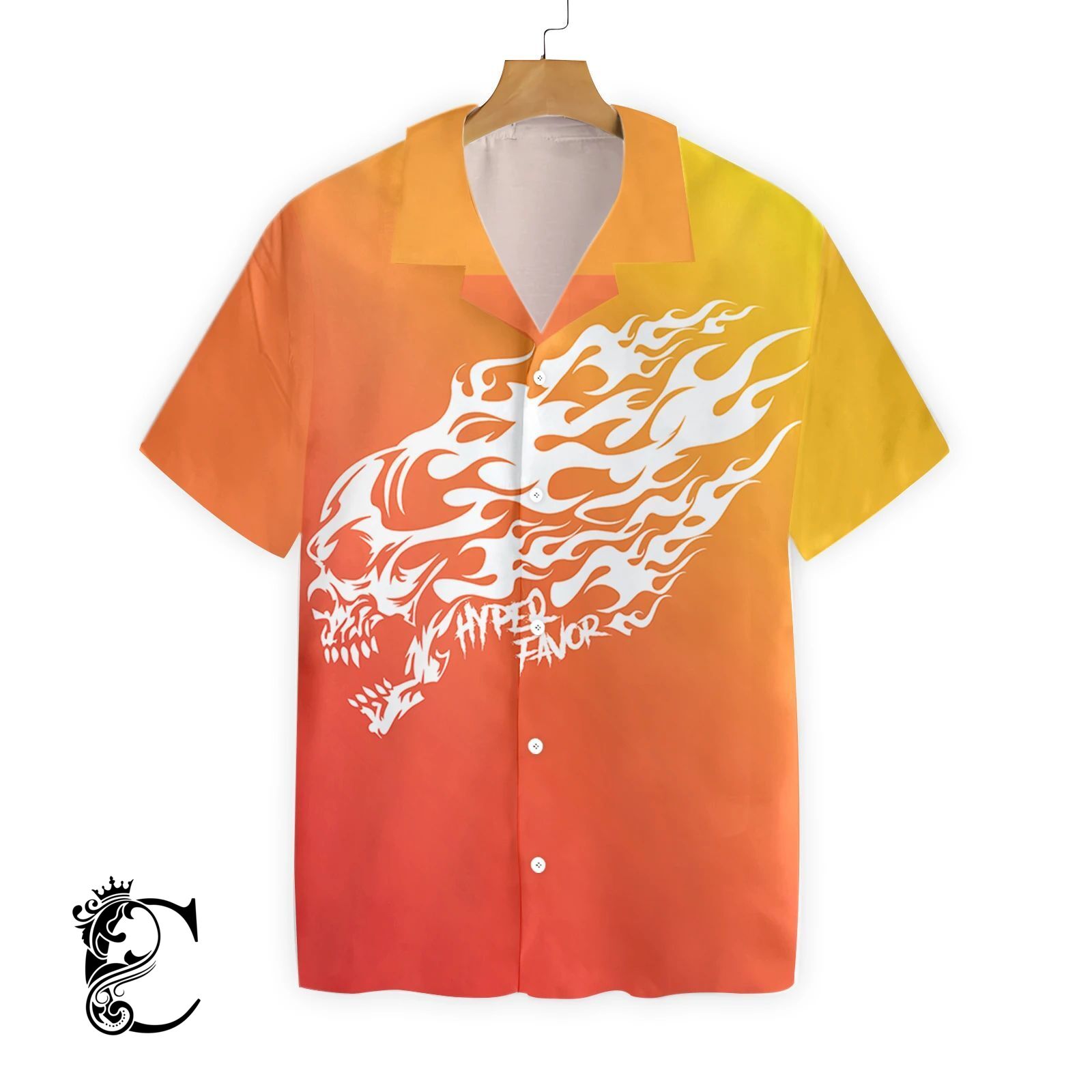 Furious Skull With Sunset Background Ez22 2710 Hawaiian Shirt