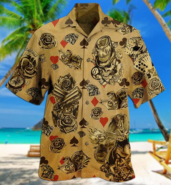 Gambling Flowers Skull Limited – Hawaiian Shirt