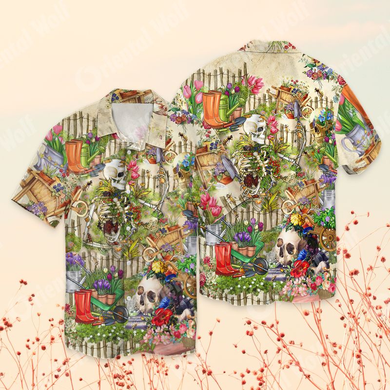 Garden Skull 3d Full Print Hawaiian Shirt-1