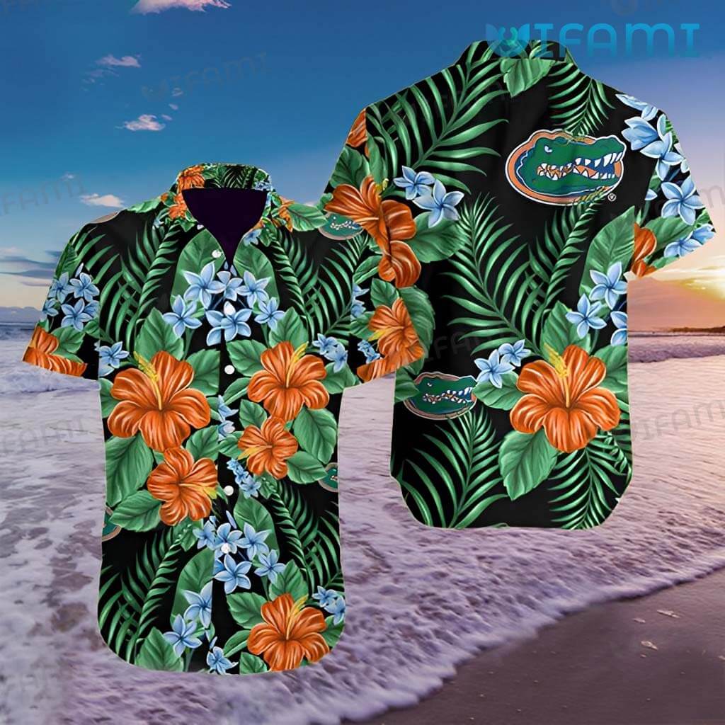 Gators Hawaiian Shirt Big Flower Tropical Leaf Florida Gators Gift