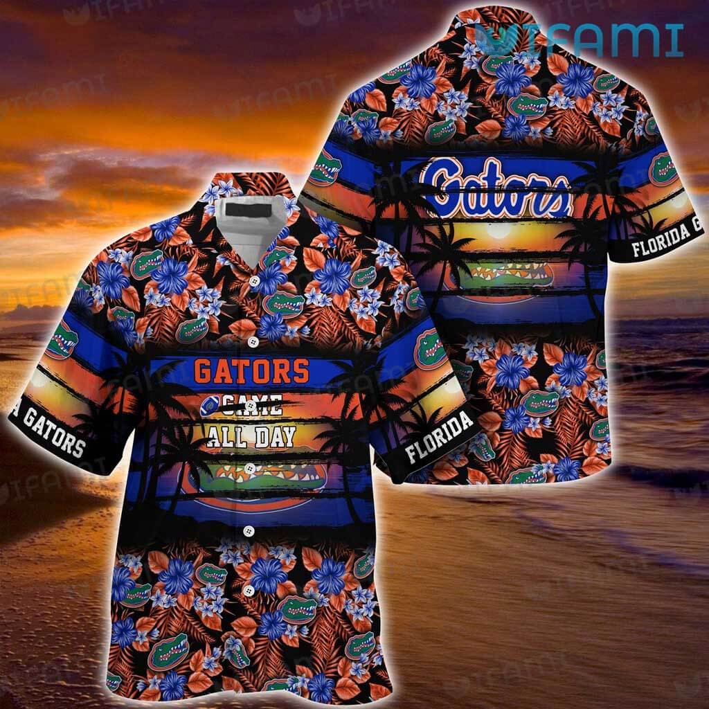 Gators Hawaiian Shirt Game All Day Sunset Florida Gators Gift