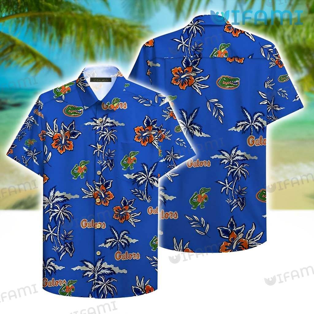 Gators Hawaiian Shirt Hibiscus Tropical Leaves Florida Gators Gift