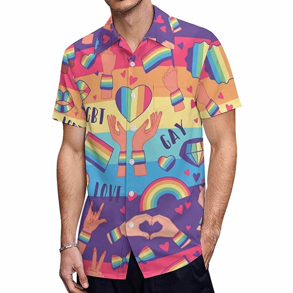 Gay Pride Hawaiian Shirt Gay Hawaiian Shirt Gift For Gay Man Couple Gaymer